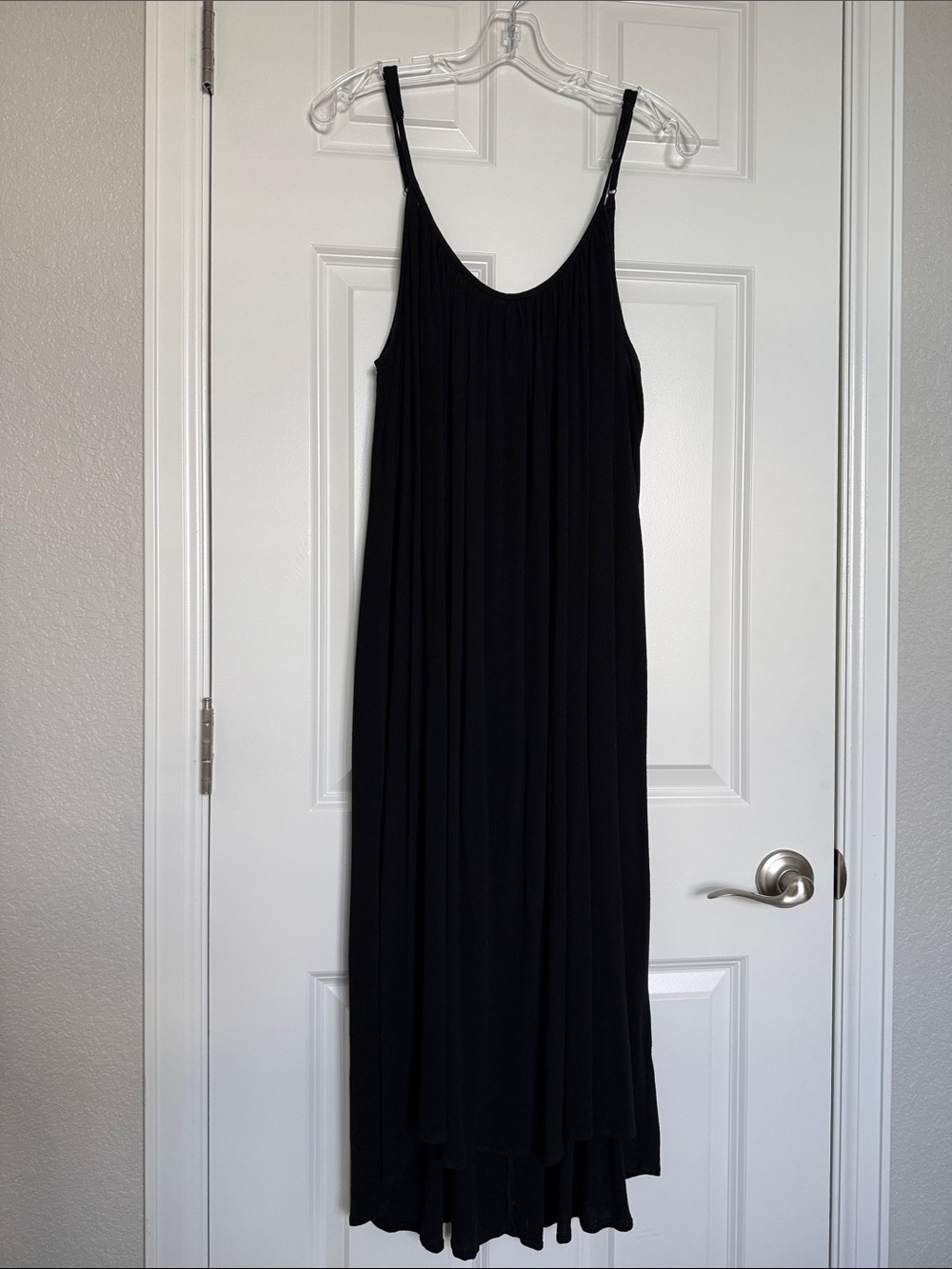 Black Sleeveless Swim Coverup Maxi with Adjustable Straps